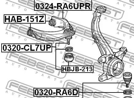 Febest 0324-RA6UPLLEFT UPPER FRONT ARM