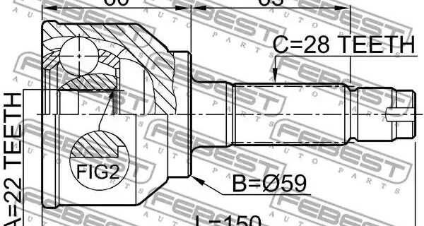 Febest 0510-042Outer CV Front