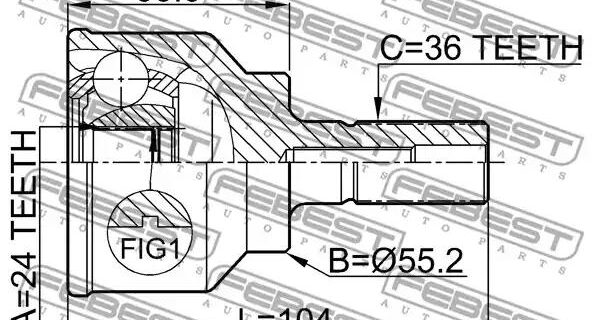 Febest 0510-043Outer CV Front