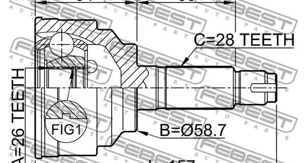 Febest 0510-050Outer CV Front