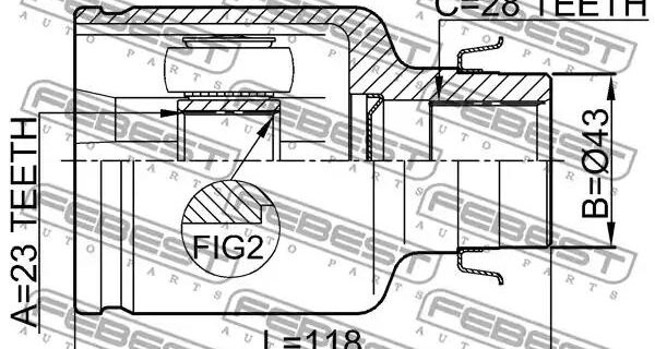 Febest 0511-M320ATRHJoint, drive shaft