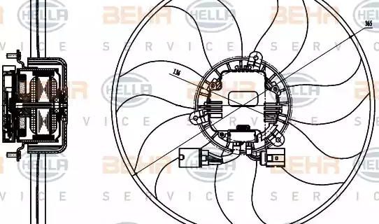 HELLA 8EW 351 040-071<br>Fan, radiator