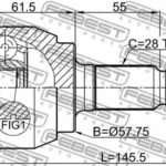 Febest 2910-FLIIR<br>OUTER CV JOINT REAR 22X57.7X28